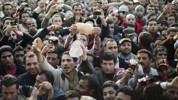 Brot, Freiheit und soziale Gerechtigkeit. Demonstration in Kairo, Februar 2011
