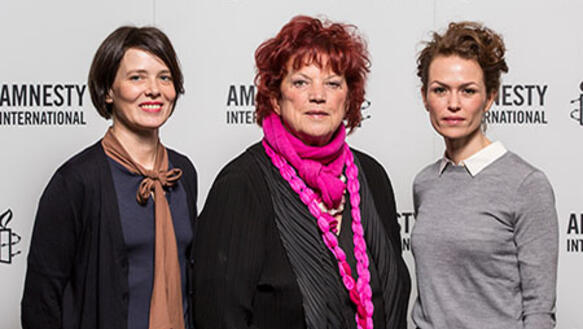 Ines Wildhage, Regina Ziegler und Melika Foroutan 