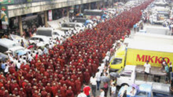 Während der von Mönchen angeführten "Safran-Revolution" wurden viele Demonstranten Opfer von Repressionen