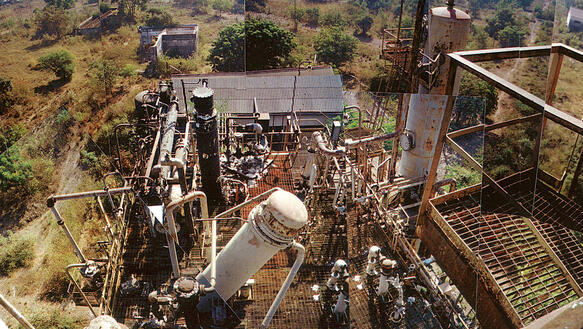 Pestizidfabrik in Bhopal, Zentralindien, 2004