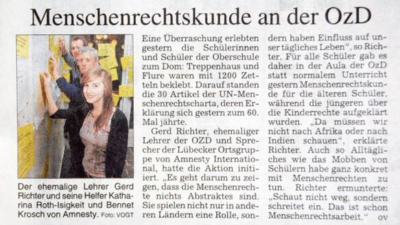 Artikel aus den Lübecker Nachrichten vom 11.12.2008