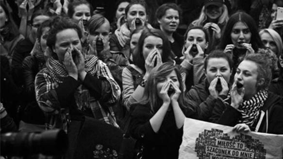Polnische Frauen demonstrieren am 3. Oktober 2016 gegen die geplante Verschärfung der Abtreibungsgesetze