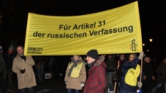 Außerhalb Russlands solidarisierten sich viele Menschen mit den Demonstranten.