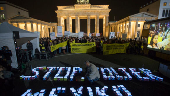 Demonstration in Berlin für die Aufklärung am Verschwindenlassen der 43 Studenten