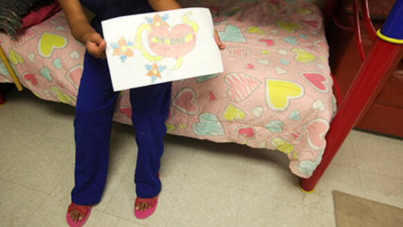 Ein Mädchen in der Unterkunft für minderjährige Flüchtlinge "Mexico, my home" in Ciudad Juarez, 27. Mai 2014
