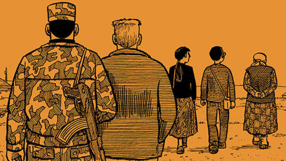 Krieg in der Idylle. Szene aus den "Reportagen" von Joe Sacco.