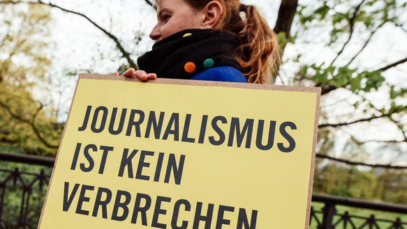 Amnesty-Aktion in Dresden für die Pressefreiheit in der Türkei am 23. April 2017
