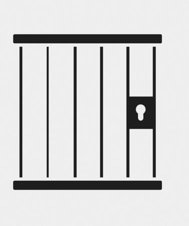 Zeichnung einer Gefängnistür mit Gitterstäben