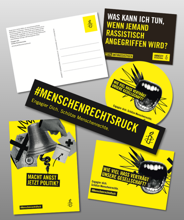 Inhalt des Aktionspakets zur Kampagne Menschenrechtsruck